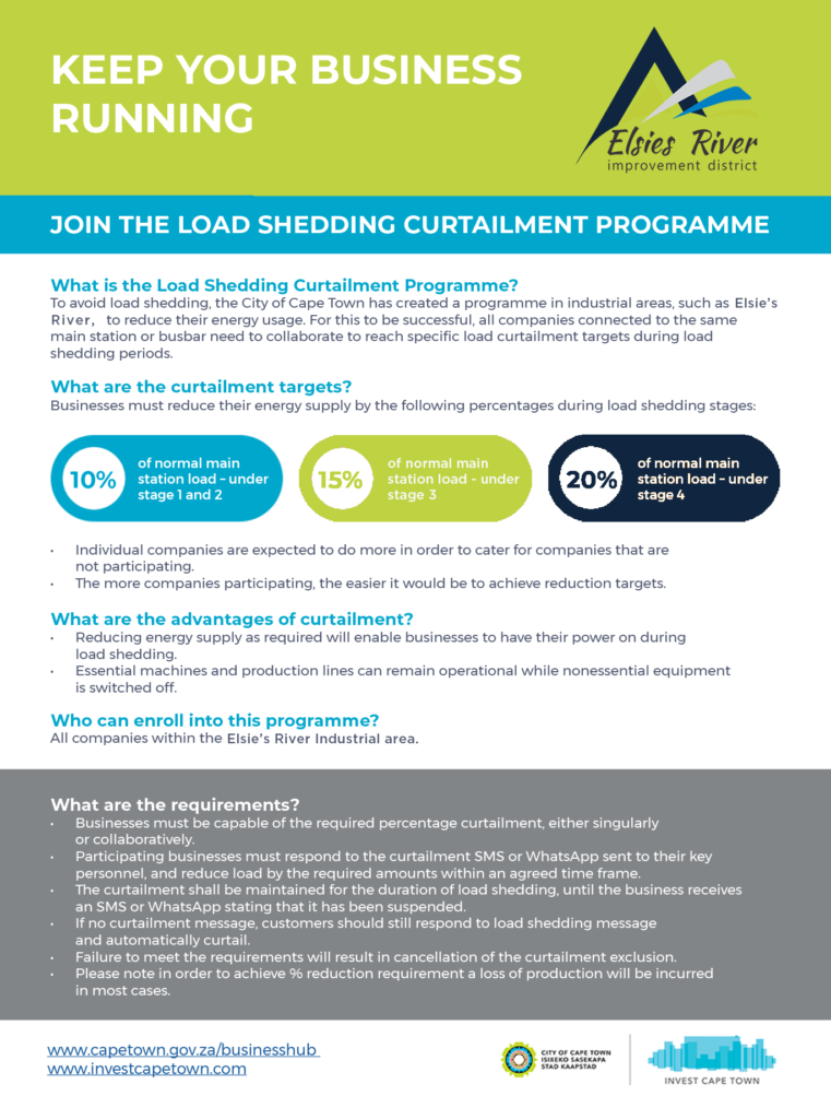 Load Shedding Curtailment Programme Elsie's River
